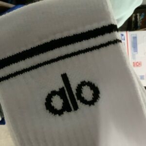 ALO Yoga White and Black Athletic Socks
